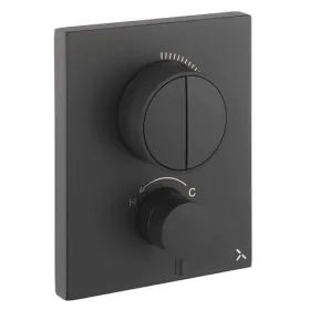 Crosswater MPRO Crossbox Push 2 Outlet Trimset Matt Black