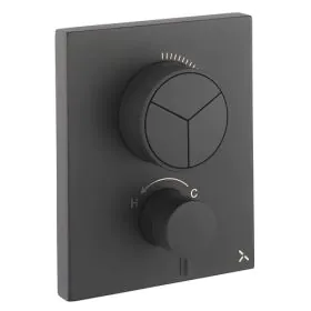Crosswater MPRO Crossbox Push 3 Outlet Trimset Matt Black