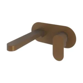 Abacus Ki Wall Mounted Basin Mixer Brushed Bronze 