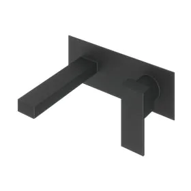 Abacus Plan Wall Mounted Basin Mixer With Ez Box Matt Black