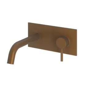 Abacus Iso Wall Mounted Basin Mixer Brushed Bronze 