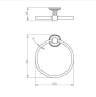 Just Taps Grosvenor Cross Towel Ring Chrome 