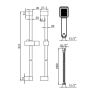 Eastbrook 640mm Tall Kubix Slider Rail Kit with Shower Handset, Hose & Outlet Elbow - Chrome