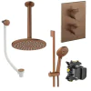 Crosswater Crossbox Shower Set 10 with 3 Outlet and shower Head 200mm Brushed Bronze