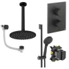 Crosswater Crossbox Shower Set 10 with 3 Outlet and shower Head 200mm Matt Black