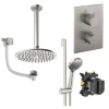 Crosswater Crossbox Shower Set 10 with 3 Outlet and shower Head 200mm Brushed Nickel