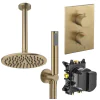 Crosswater Crossbox Shower Set 3 with Fixed Head 200mm & Handset Brushed Brass