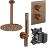 Crosswater Crossbox Shower Set 3 with Fixed Head 300mm & Handset Brushed Bronze