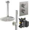 Crosswater Crossbox Shower Set 3 with Fixed Head 300mm & Handset Brushed Nickel