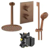 Crosswater Crossbox Shower Set 4 with Fixed Head 200mm & Handset Brushed Bronze