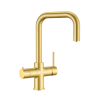 Wash Water 4in1 Square Neck Kitchen Tap - Brushed Brass - 4.0ltr Boiling Tank