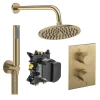 Crosswater Crossbox Shower Set 3 Brushed Brass 200mm