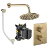 Crosswater Crossbox Shower Set 7 Brushed Brass 200mm