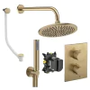 Crosswater Crossbox Shower Set 9 Brushed Brass 300mm