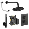 Crosswater Crossbox Shower Set 9  Matt Black 200mm