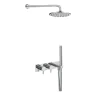 Just Taps Round Thermostat with Attached Handshower and Overhead