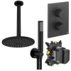 Crosswater Crossbox Shower Set 3 with Fixed Head 200mm & Handset Matt Black