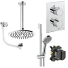 Crosswater Crossbox Shower Set 10 with 3 Outlet and shower Head 200mm Chrome