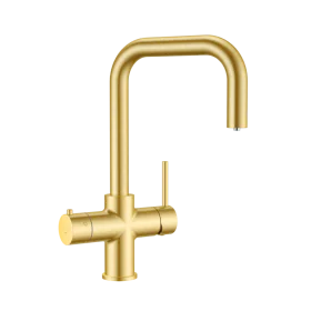 Wash Water 4in1 Square Neck Kitchen Tap - Brushed Brass- 2.4ltr Boiling Tank